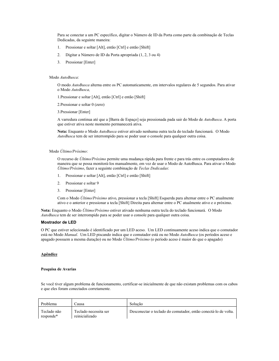 Mostrador de led, Apêndice | Tripp Lite B005-004-R User Manual | Page 24 / 26