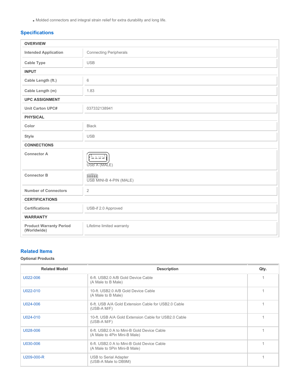 Tripp Lite U029-006 User Manual | Page 2 / 3