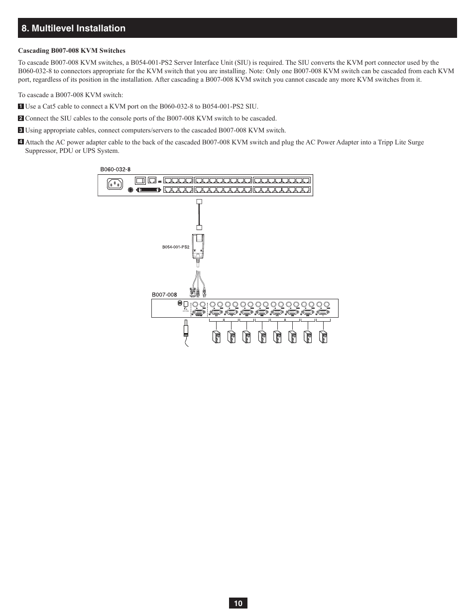 Multilevel installation | Tripp Lite NetDirector B060-032-8 User Manual | Page 10 / 49