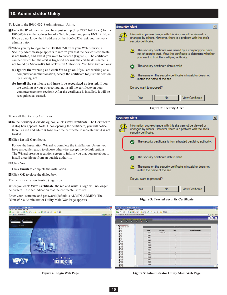 Administrator utility | Tripp Lite NetDirector B060-032-8 User Manual | Page 15 / 49