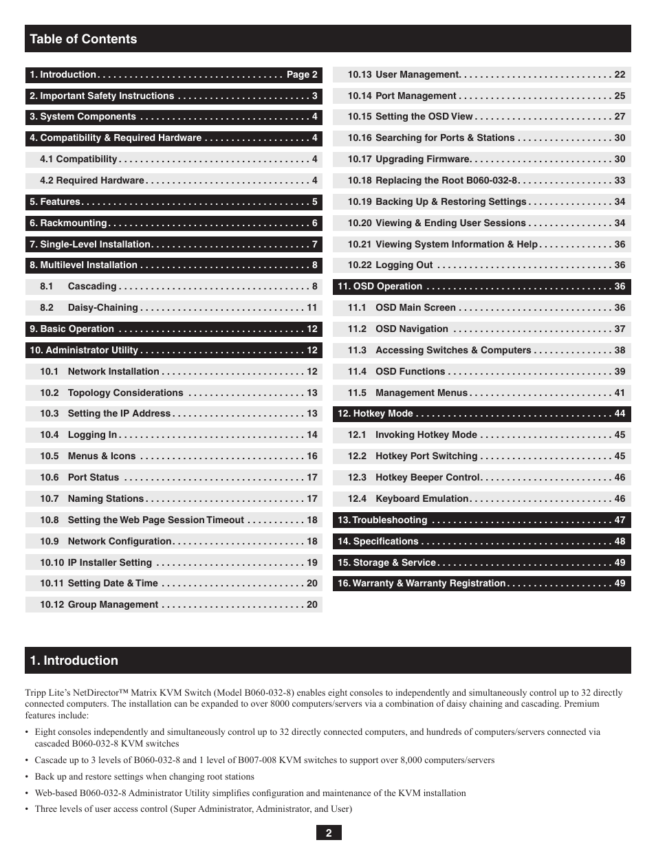 Tripp Lite NetDirector B060-032-8 User Manual | Page 2 / 49