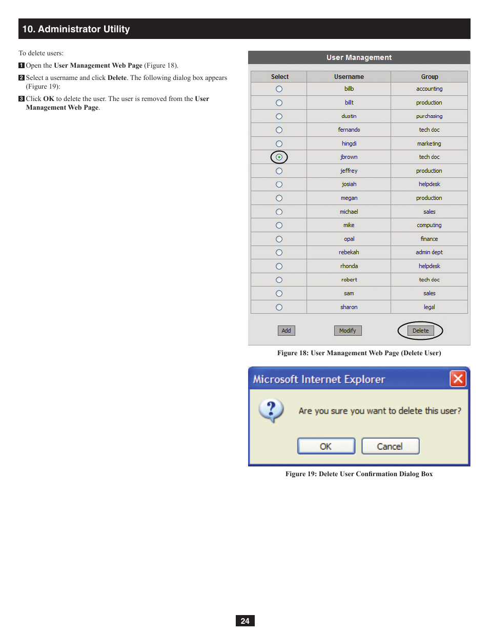 Administrator utility | Tripp Lite NetDirector B060-032-8 User Manual | Page 24 / 49