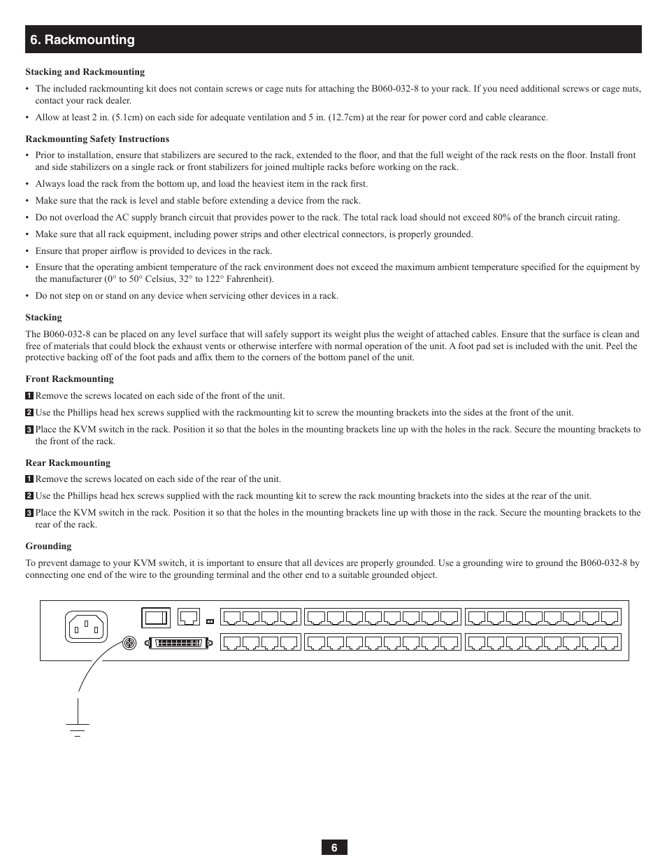 Rackmounting | Tripp Lite NetDirector B060-032-8 User Manual | Page 6 / 49