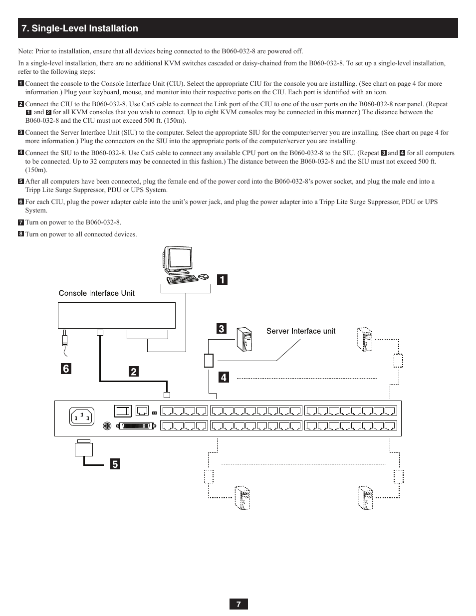 Single-level installation | Tripp Lite NetDirector B060-032-8 User Manual | Page 7 / 49