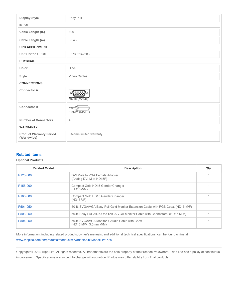 Tripp Lite P504-100-EZ User Manual | Page 2 / 2