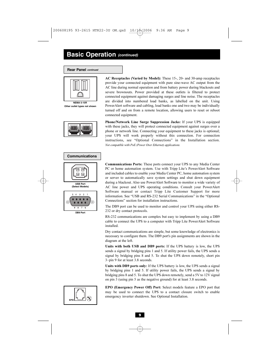 Basic operation | Tripp Lite Audio/Video Pure Sine Wave UPS System User Manual | Page 9 / 13