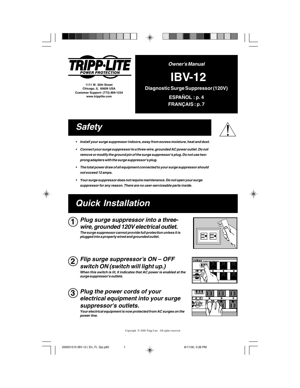 Tripp Lite IBV-12 User Manual | 12 pages