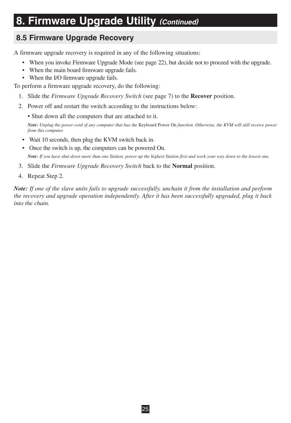 5 firmware upgrade recovery, Firmware upgrade utility | Tripp Lite B020-016-17 User Manual | Page 25 / 112