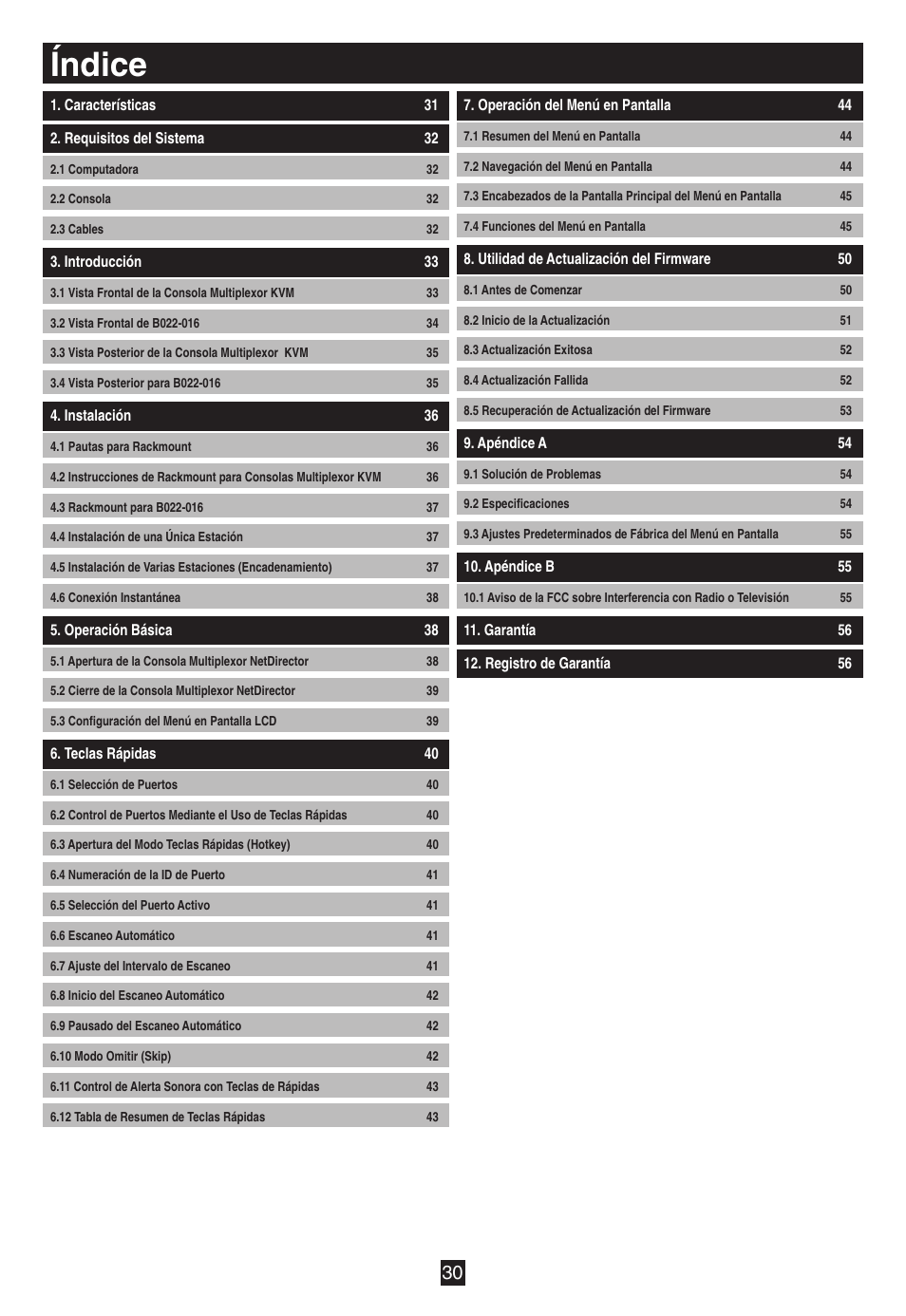 Índice | Tripp Lite B020-016-17 User Manual | Page 30 / 112