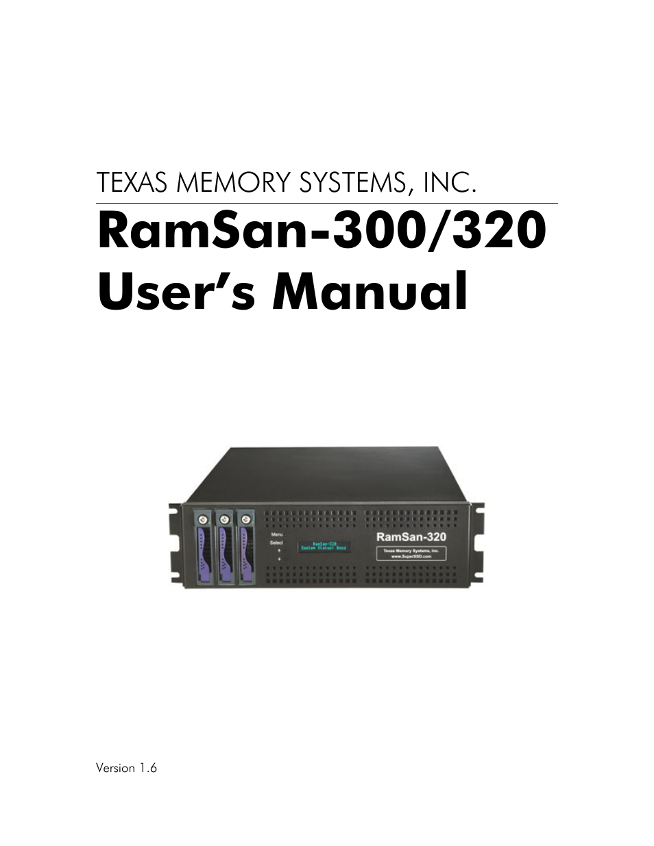 Texas Memory Systems RamSan-300/320 User Manual | 90 pages