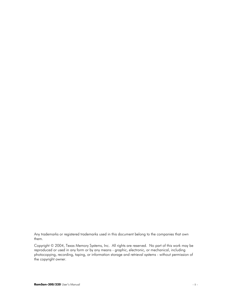 Texas Memory Systems RamSan-300/320 User Manual | Page 2 / 90