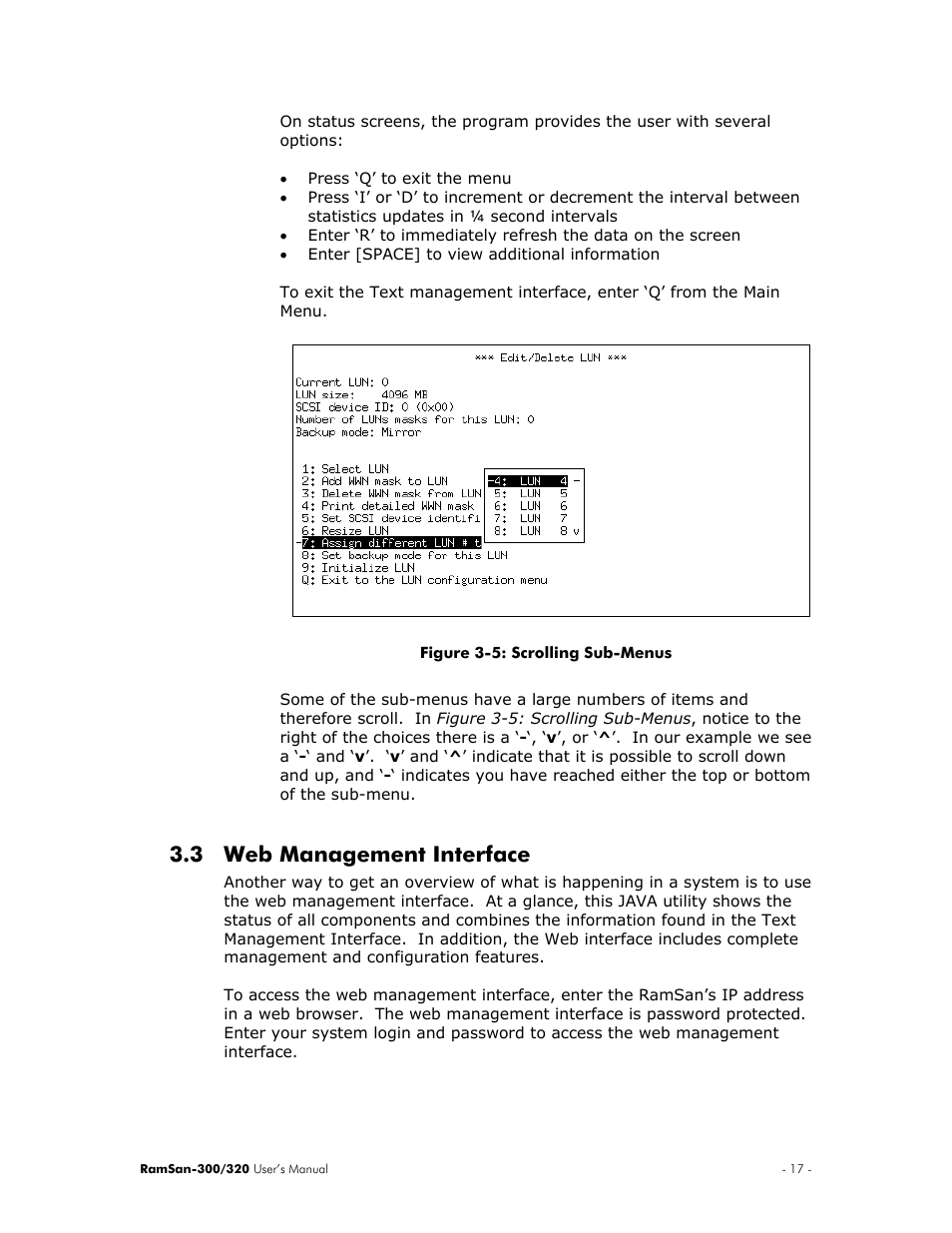 Web management interface, 3 web, Management interface | 3 web management interface | Texas Memory Systems RamSan-300/320 User Manual | Page 21 / 90