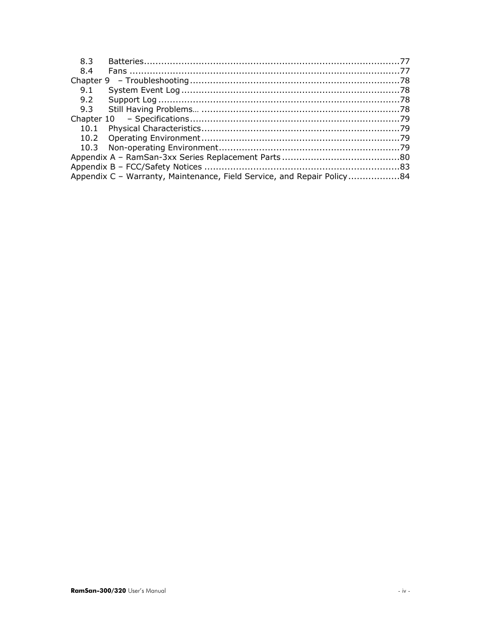 Texas Memory Systems RamSan-300/320 User Manual | Page 4 / 90
