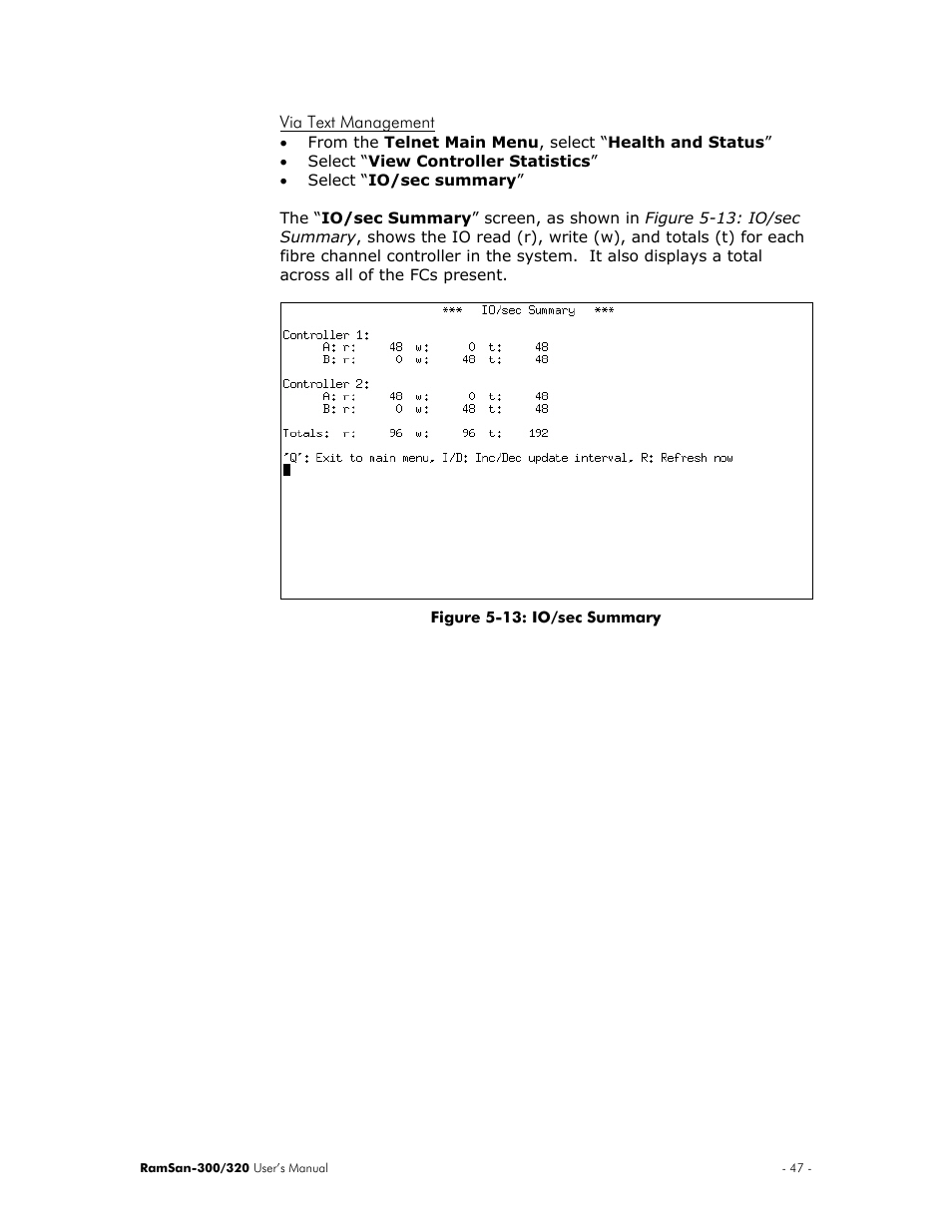 Via text management | Texas Memory Systems RamSan-300/320 User Manual | Page 51 / 90