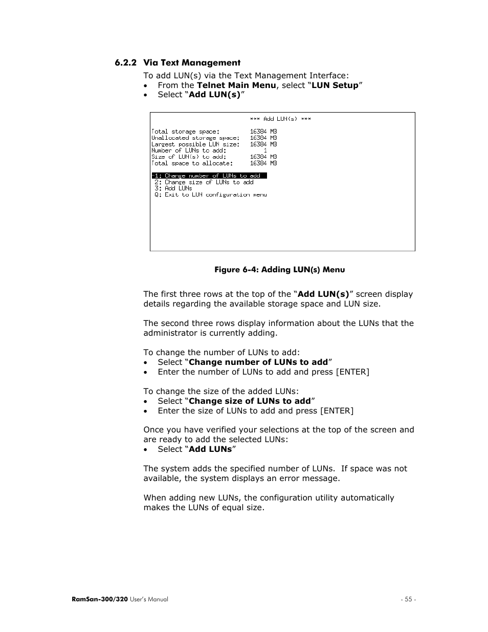 Via text management | Texas Memory Systems RamSan-300/320 User Manual | Page 59 / 90