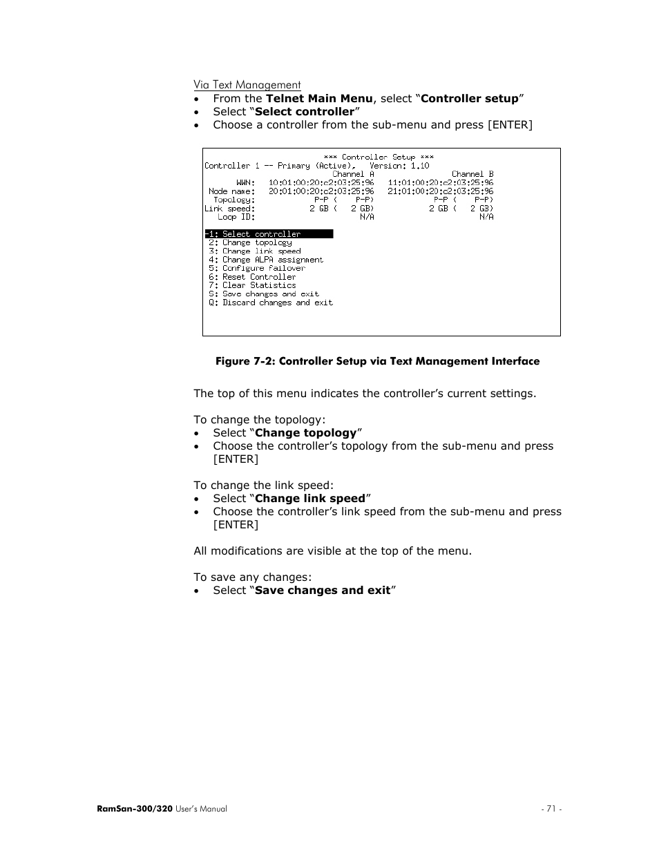 Via text management | Texas Memory Systems RamSan-300/320 User Manual | Page 75 / 90