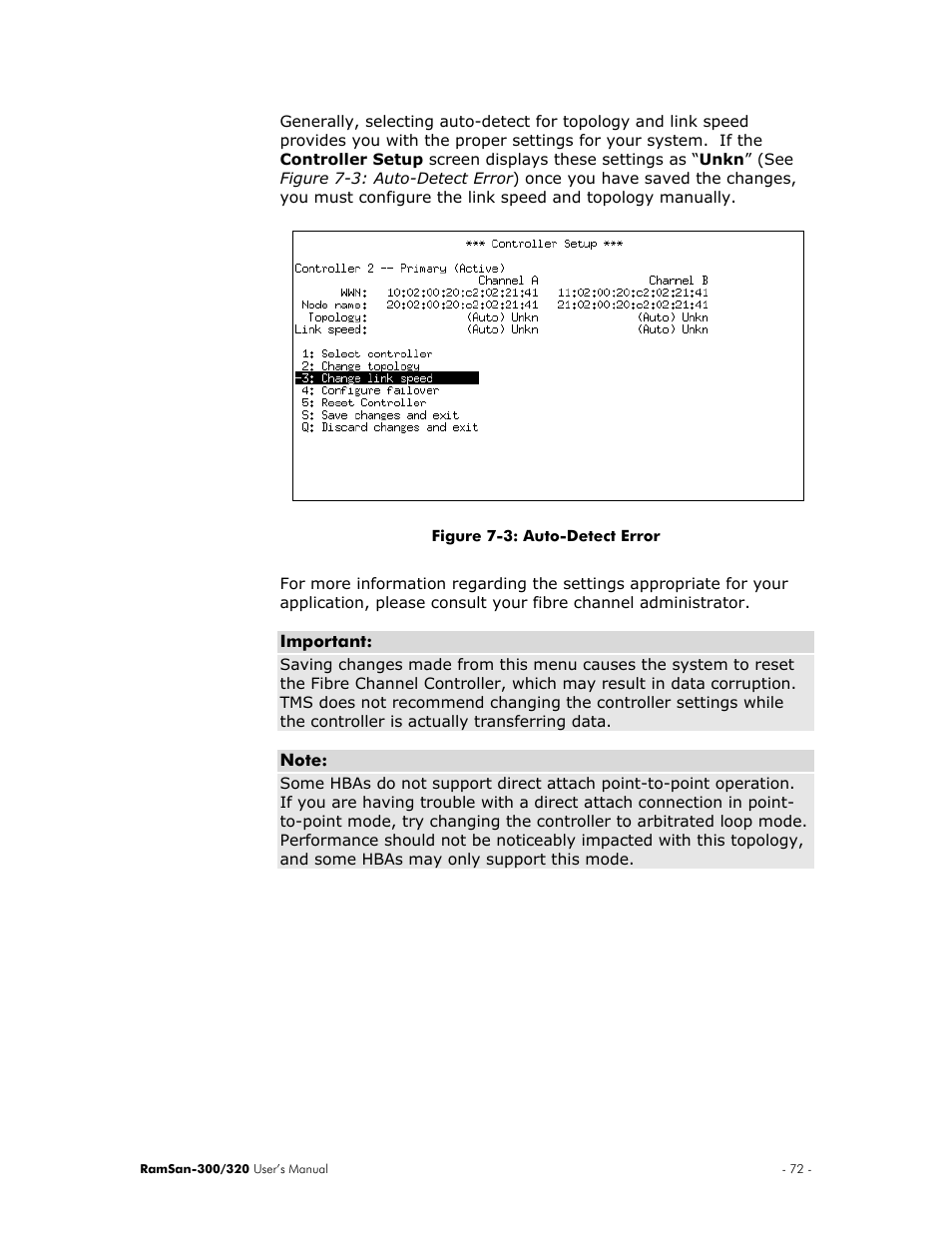 Texas Memory Systems RamSan-300/320 User Manual | Page 76 / 90