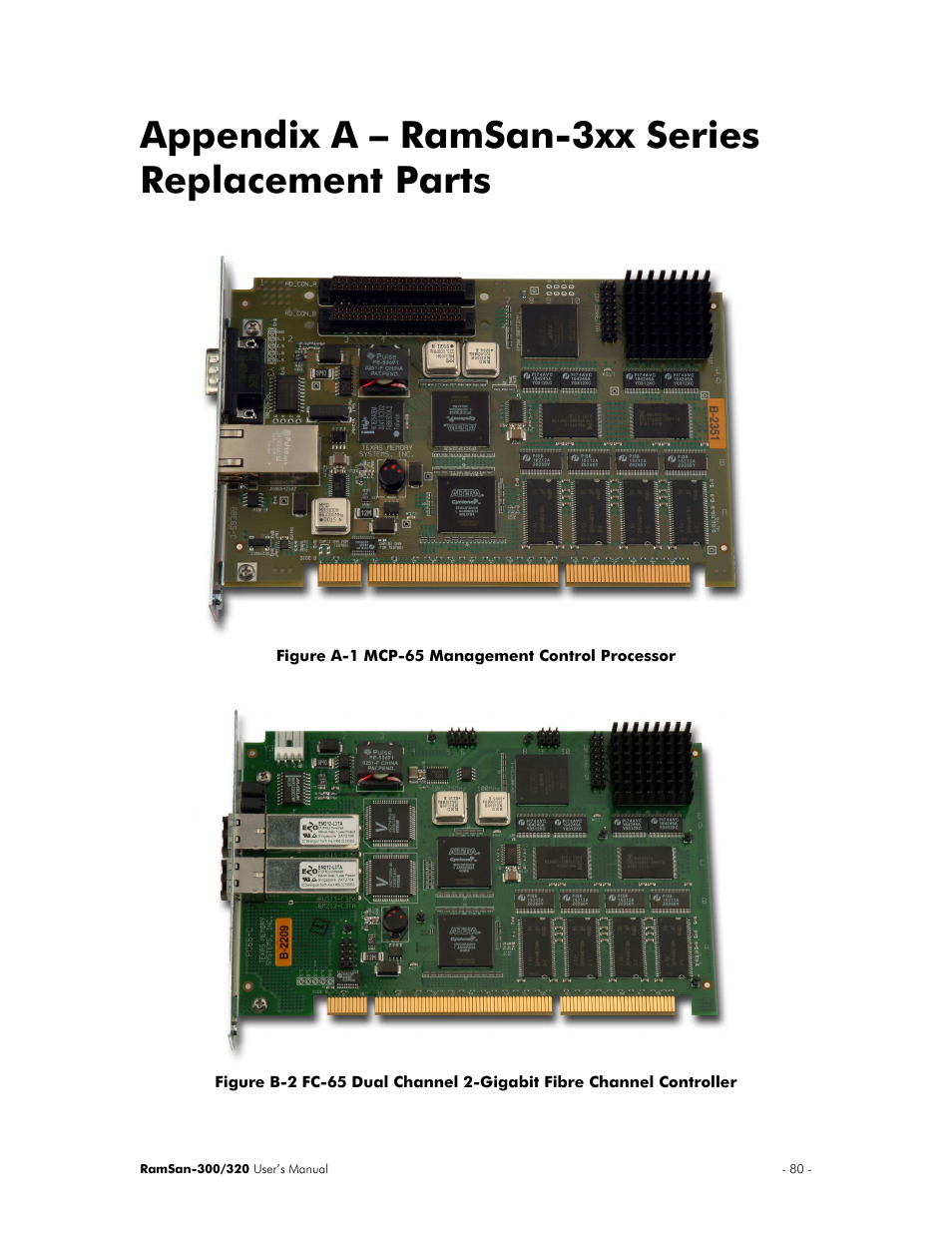 Appendix a – ramsan-3xx series replacement parts | Texas Memory Systems RamSan-300/320 User Manual | Page 84 / 90