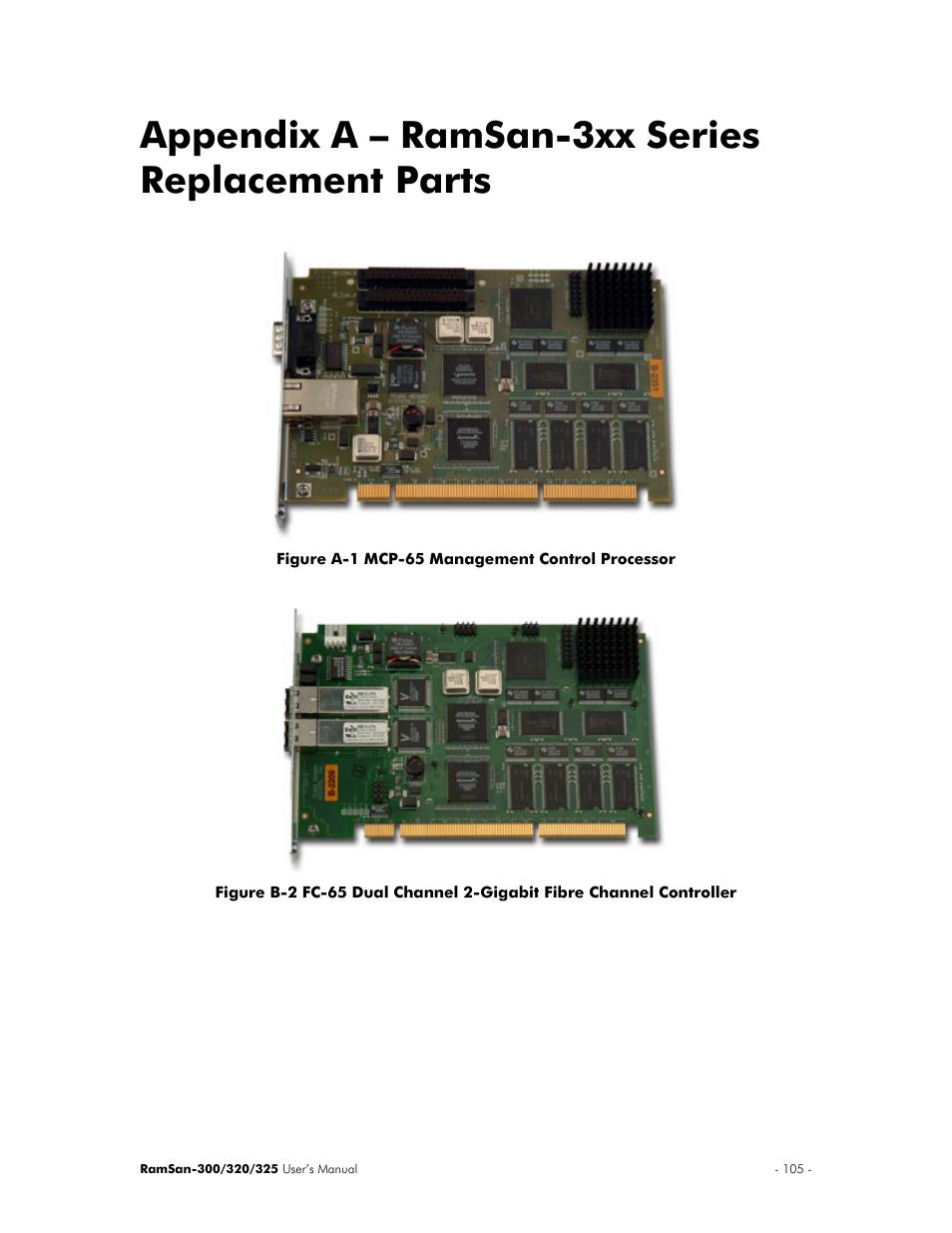 Appendix a – ramsan-3xx series replacement parts | Texas Memory Systems 325 User Manual | Page 109 / 122