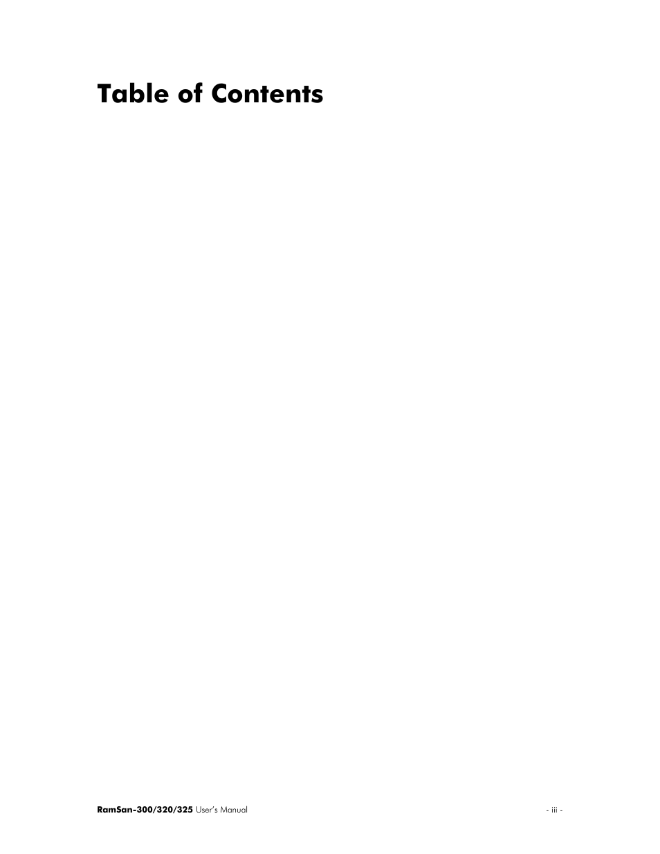 Texas Memory Systems 325 User Manual | Page 3 / 122