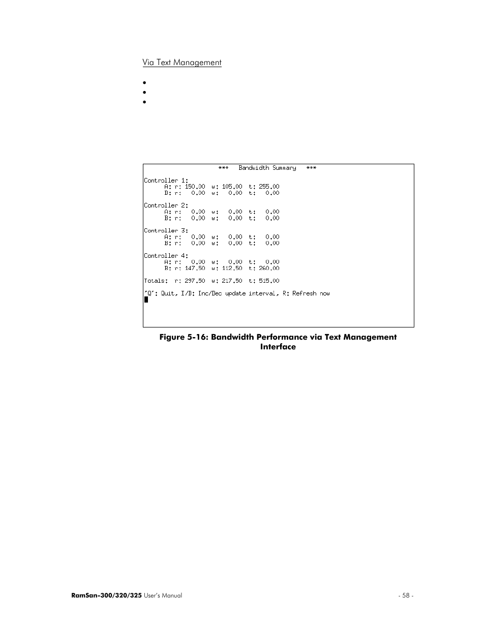 Via text management | Texas Memory Systems 325 User Manual | Page 62 / 122