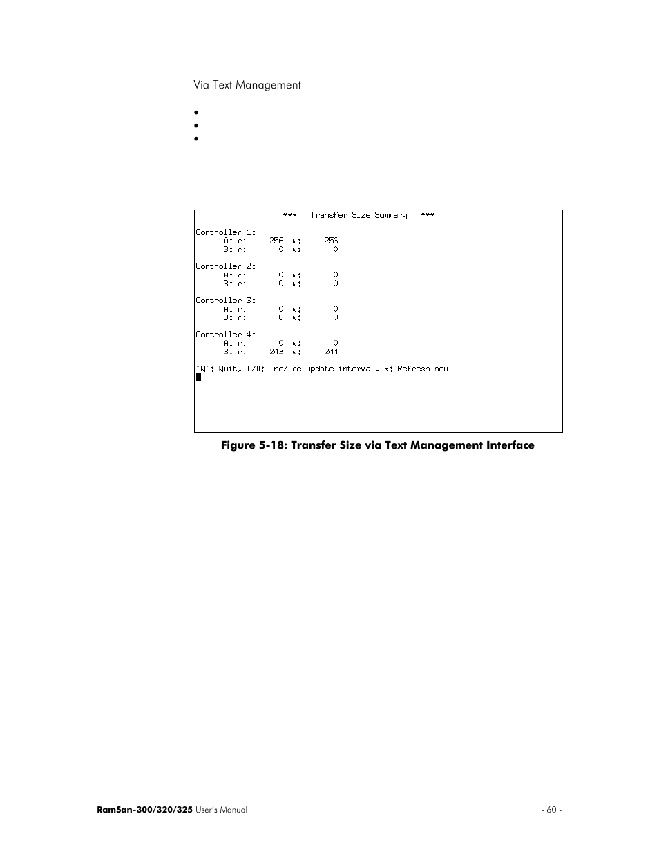 Via text management | Texas Memory Systems 325 User Manual | Page 64 / 122
