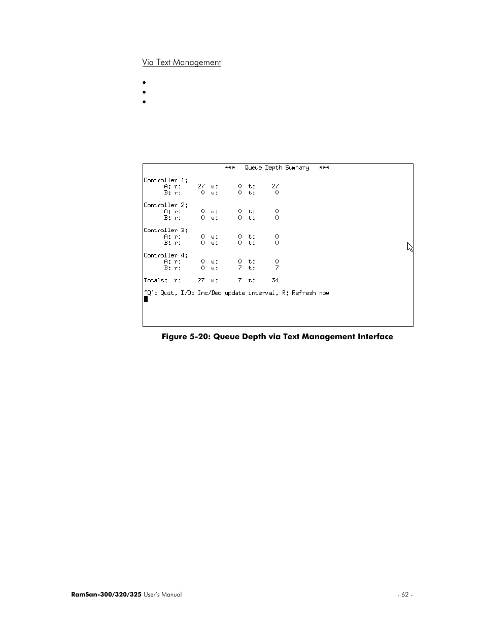 Via text management | Texas Memory Systems 325 User Manual | Page 66 / 122