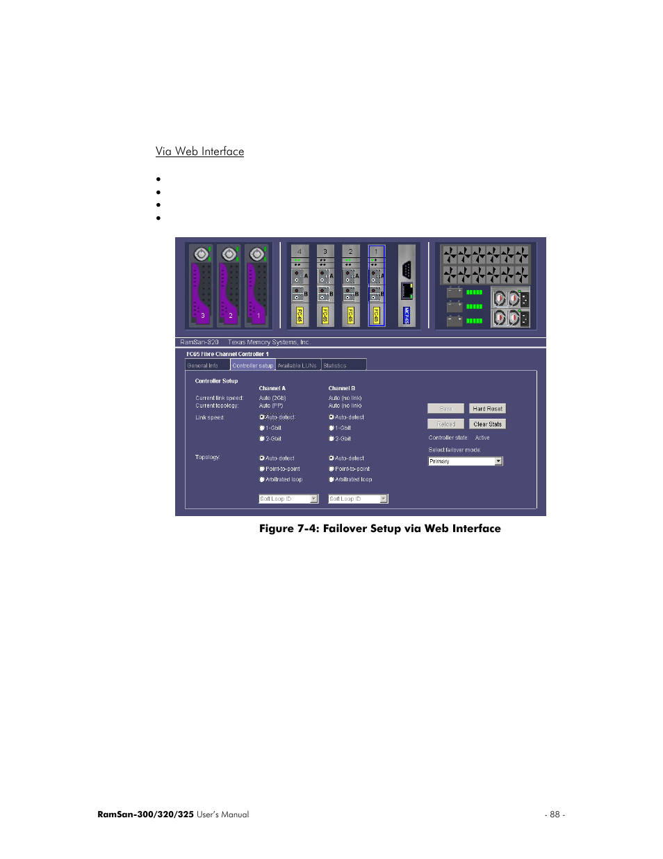 Via web interface | Texas Memory Systems 325 User Manual | Page 92 / 122
