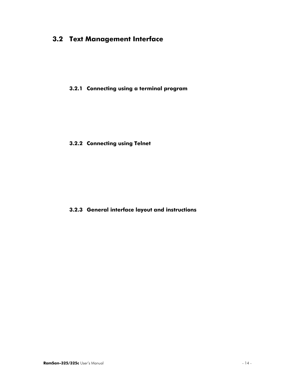 2 text management interface | Texas Memory Systems RamSan-325/325c User Manual | Page 18 / 121