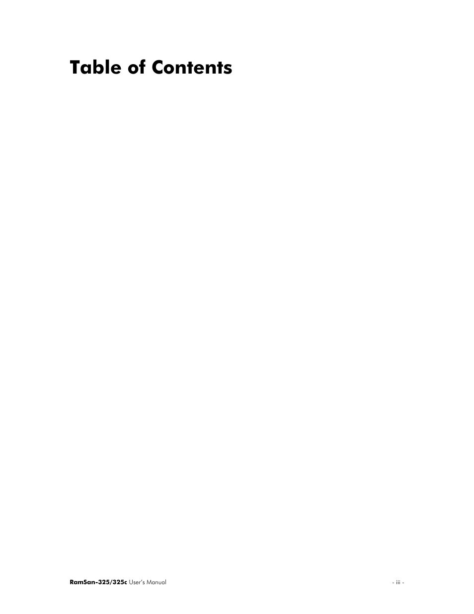 Texas Memory Systems RamSan-325/325c User Manual | Page 3 / 121