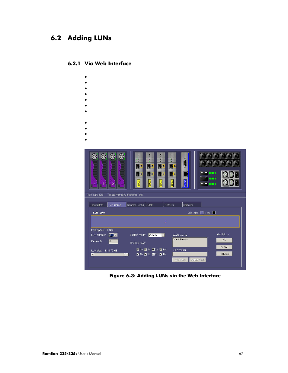 2 adding luns | Texas Memory Systems RamSan-325/325c User Manual | Page 71 / 121