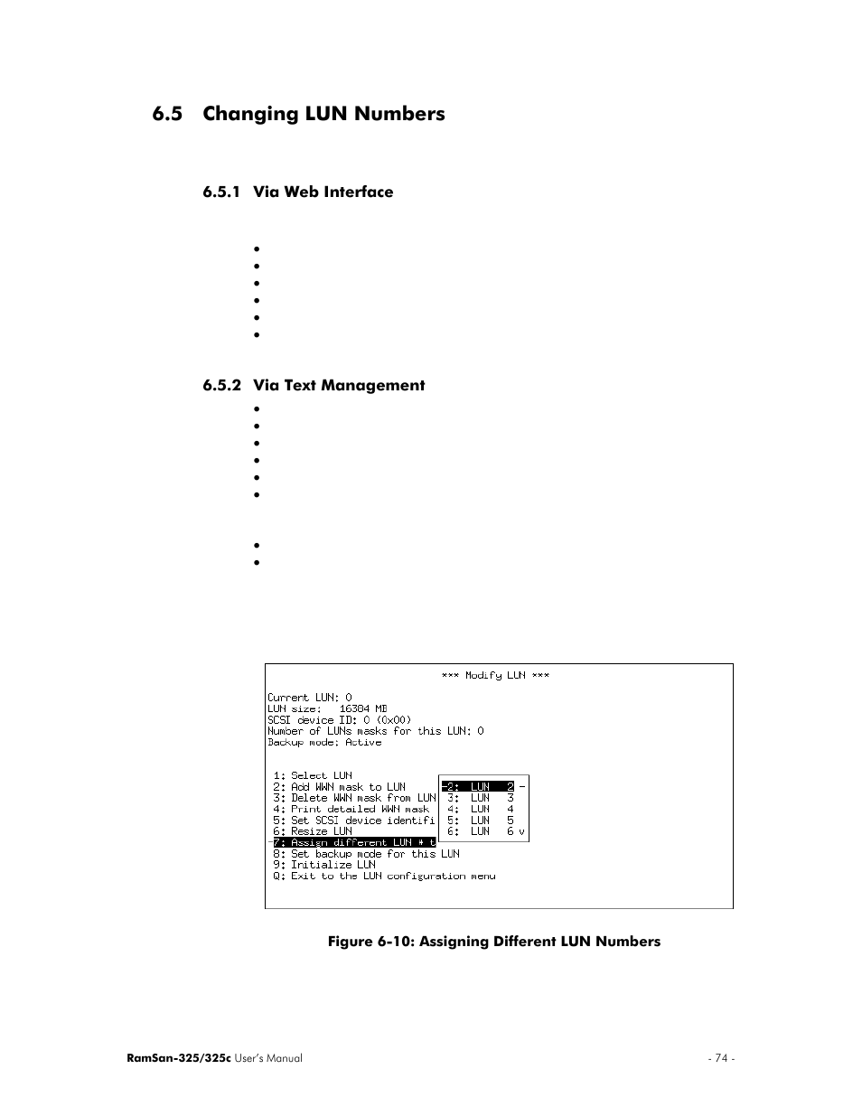 5 changing lun numbers | Texas Memory Systems RamSan-325/325c User Manual | Page 78 / 121