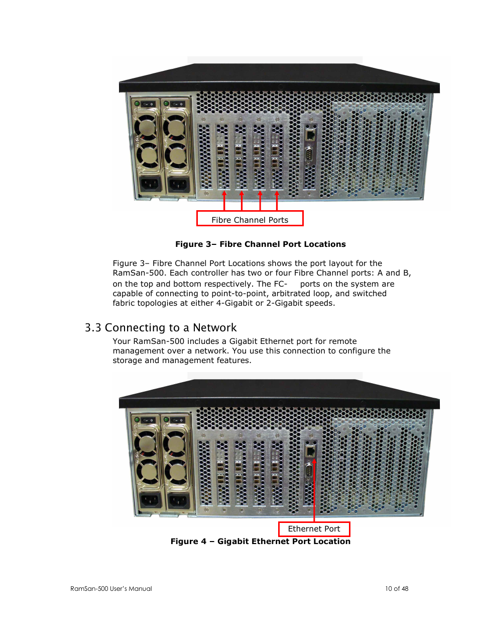 3 connecting to a network | Texas Memory Systems RamSan-500 User Manual | Page 10 / 48