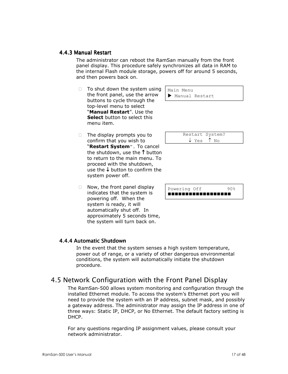 Texas Memory Systems RamSan-500 User Manual | Page 17 / 48