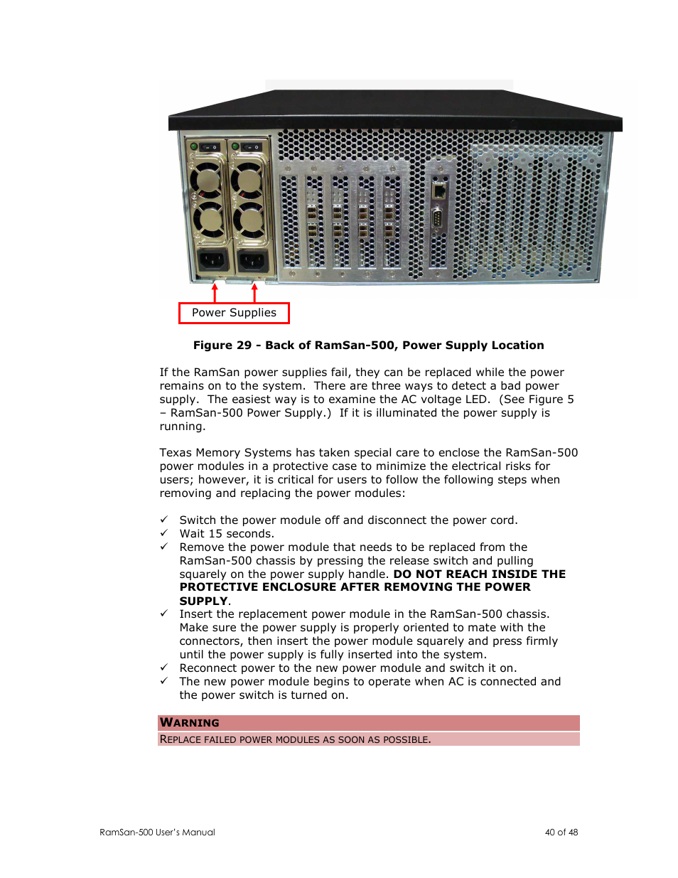 Texas Memory Systems RamSan-500 User Manual | Page 40 / 48