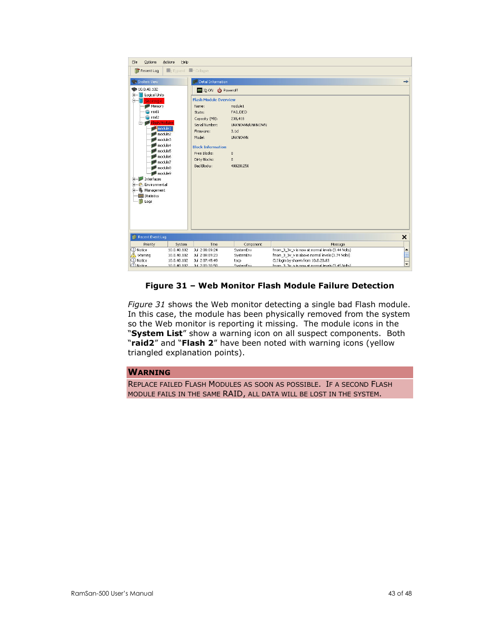 Texas Memory Systems RamSan-500 User Manual | Page 43 / 48