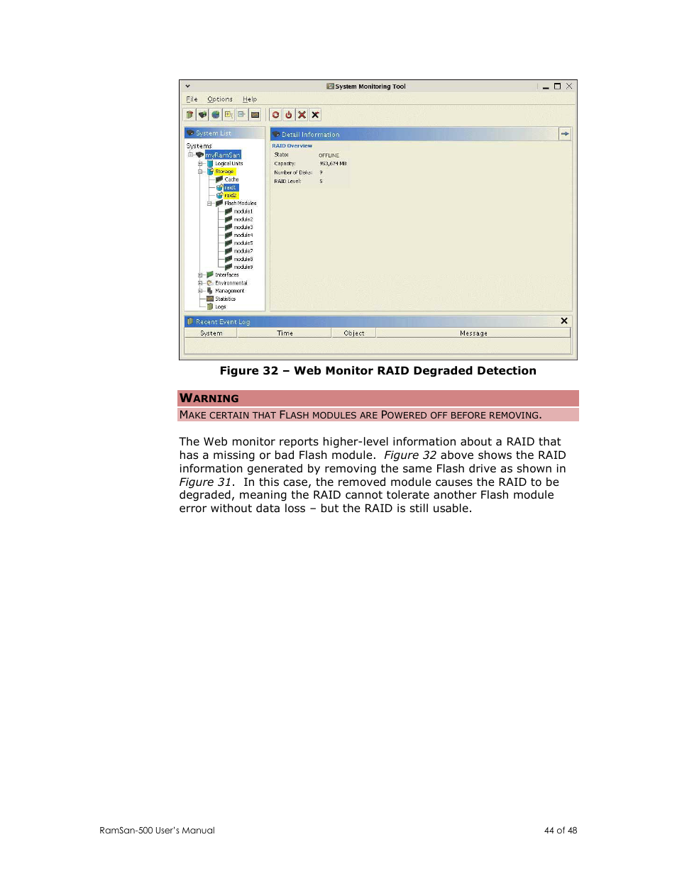 Texas Memory Systems RamSan-500 User Manual | Page 44 / 48