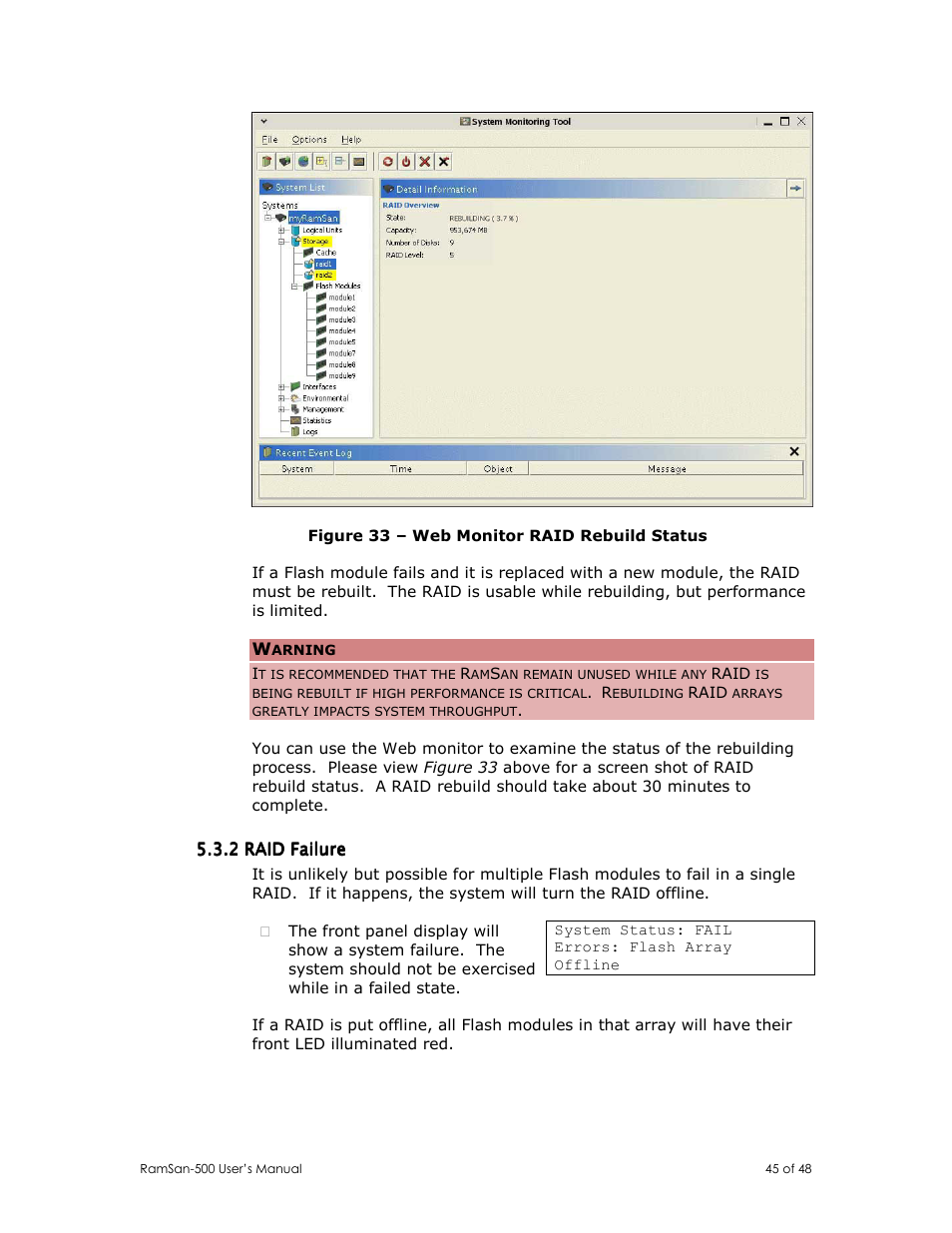 Texas Memory Systems RamSan-500 User Manual | Page 45 / 48