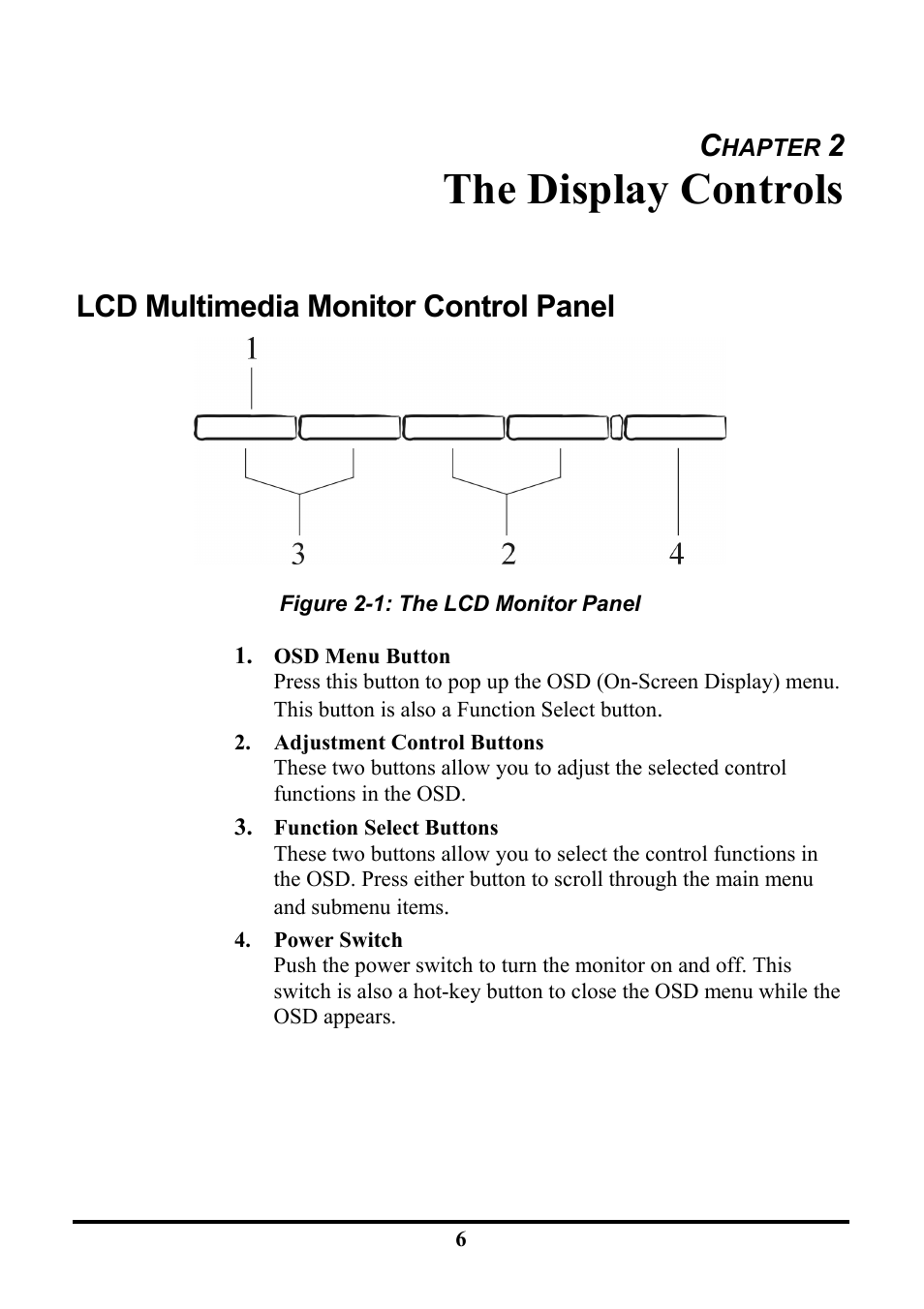 The display controls, Lcd multimedia monitor control panel | Tatung TLM1905 User Manual | Page 12 / 28