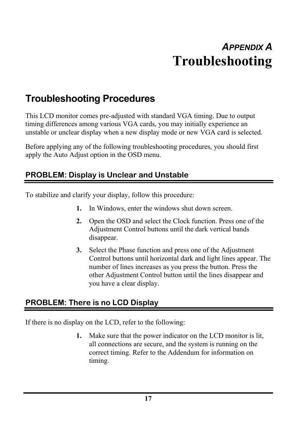 Troubleshooting, Troubleshooting procedures | Tatung TLM1905 User Manual | Page 23 / 28