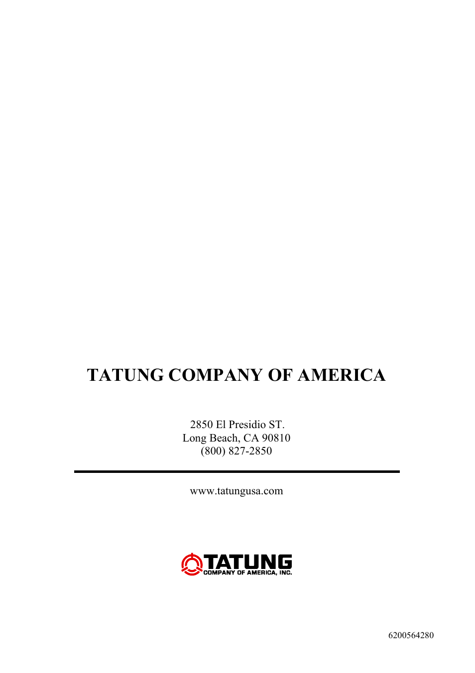 Tatung company of america | Tatung TLM1905 User Manual | Page 28 / 28