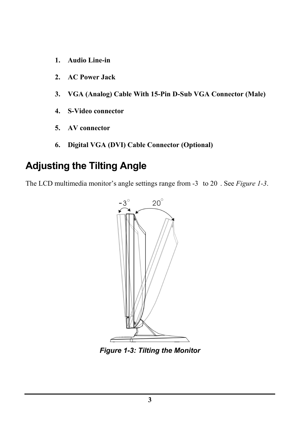 Adjusting the tilting angle | Tatung TLM1905 User Manual | Page 9 / 28