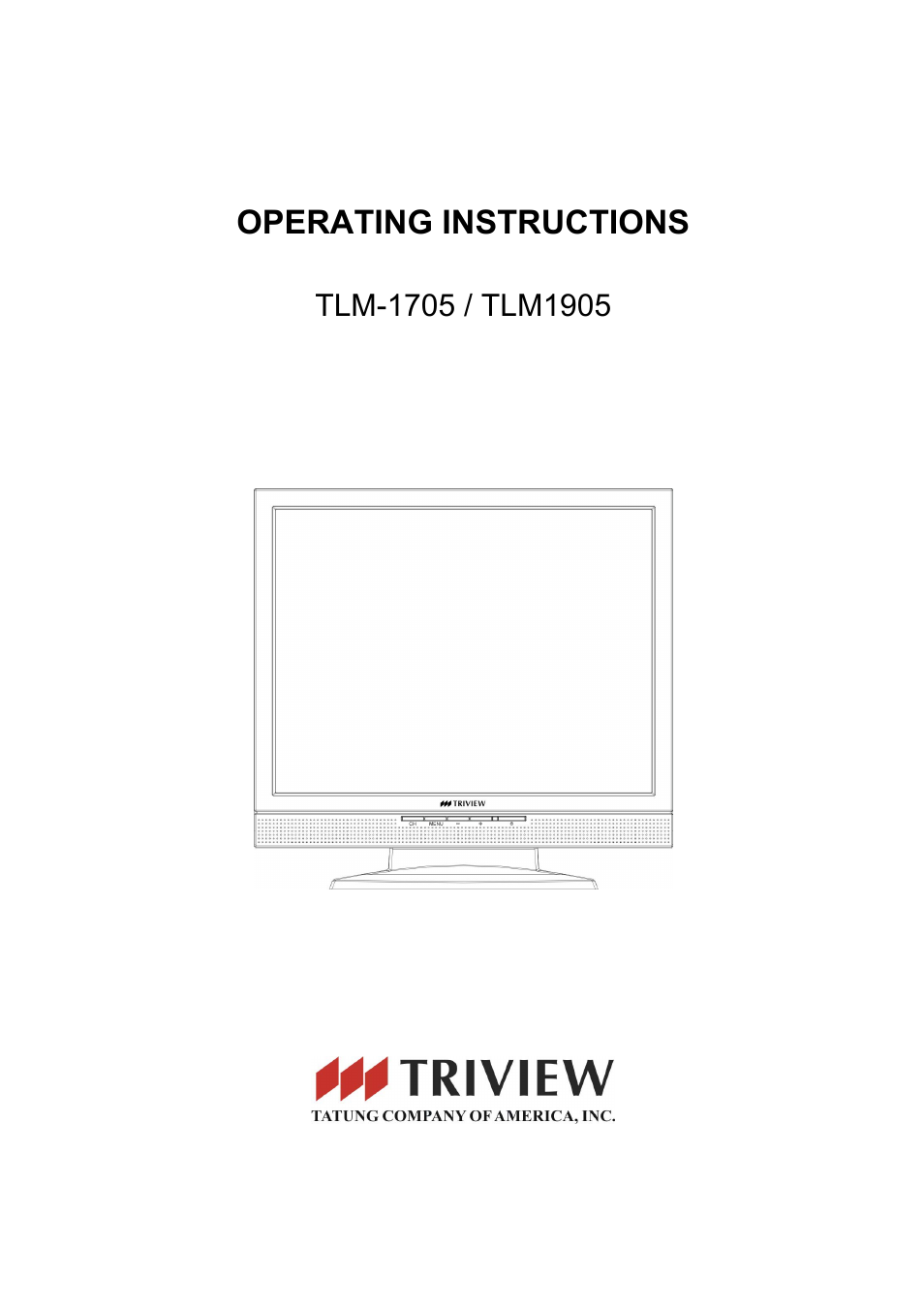 Tatung TLM-1705 User Manual | 16 pages