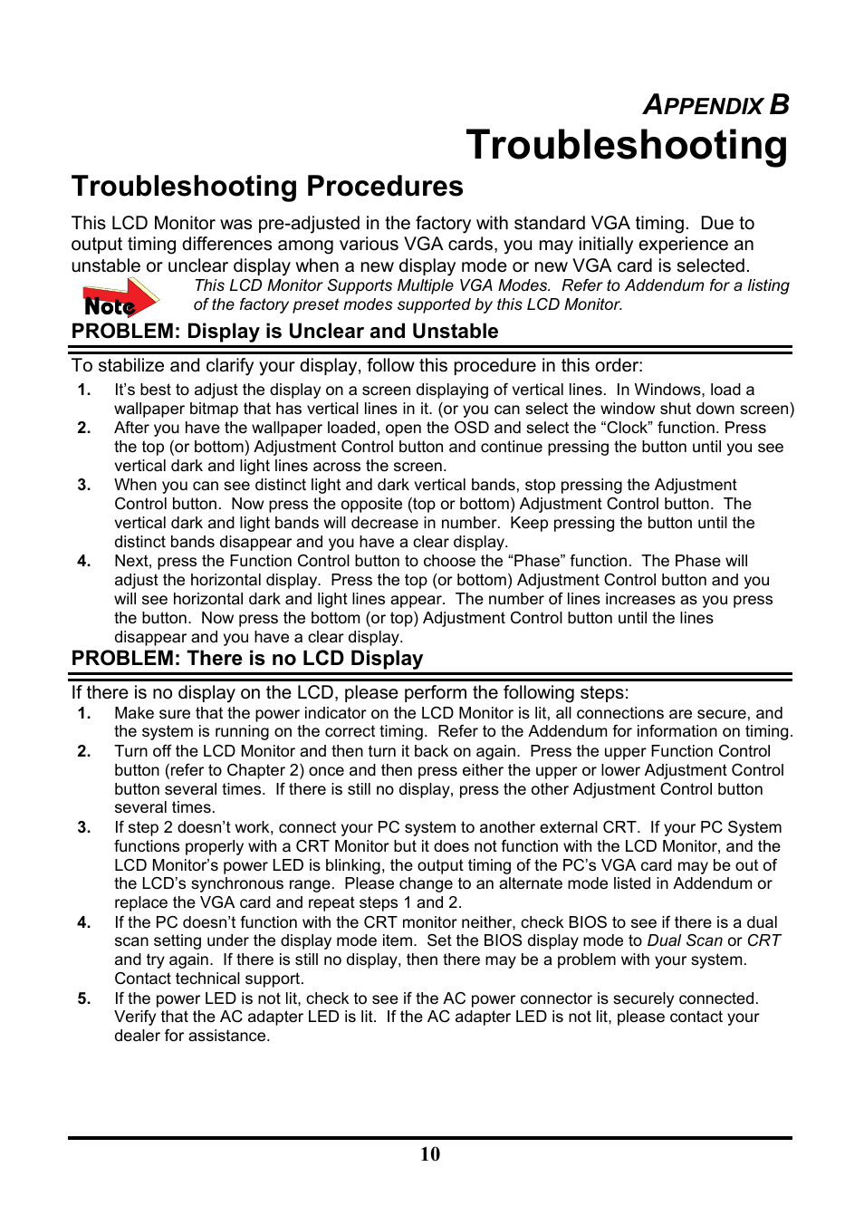 Troubleshooting, Troubleshooting procedures | Tatung TLM-1705 User Manual | Page 15 / 16