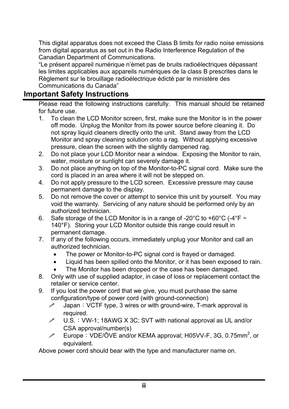 Important safety instructions | Tatung TLM-1705 User Manual | Page 3 / 16