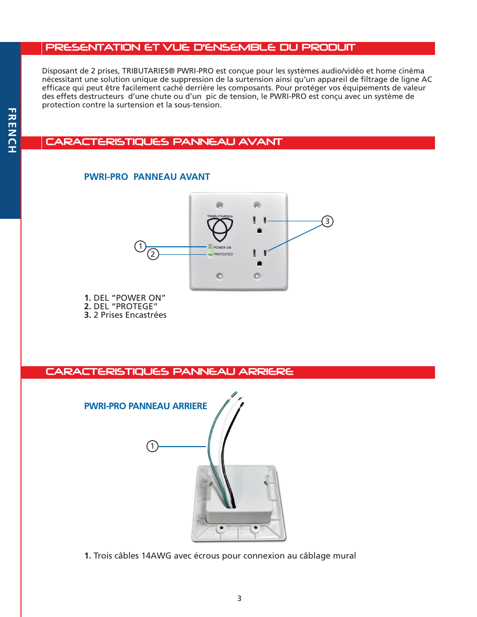 French | Tributaries PWRI-PRO User Manual | Page 12 / 24