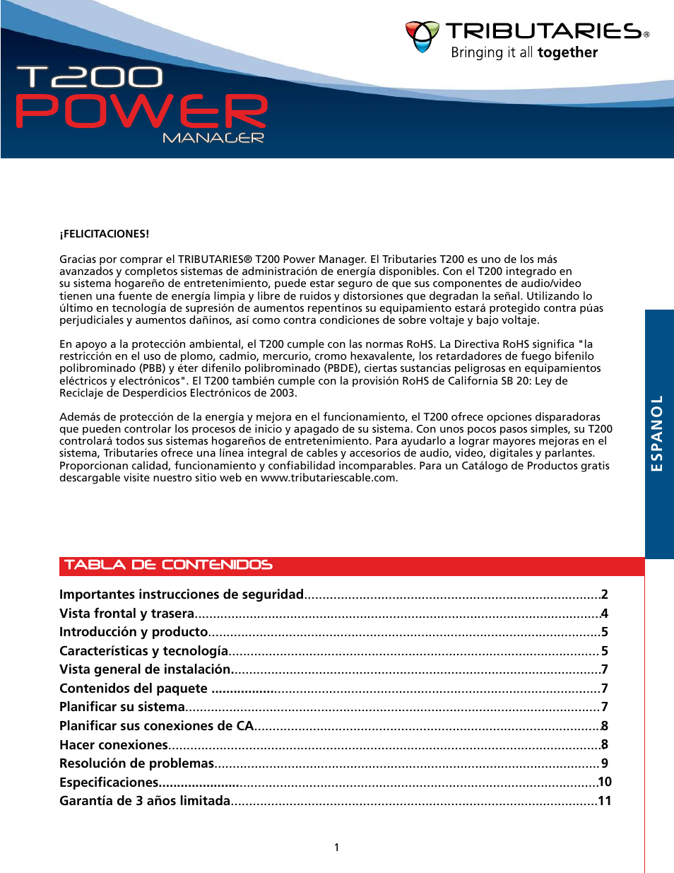 Tributaries T200 User Manual | Page 15 / 40