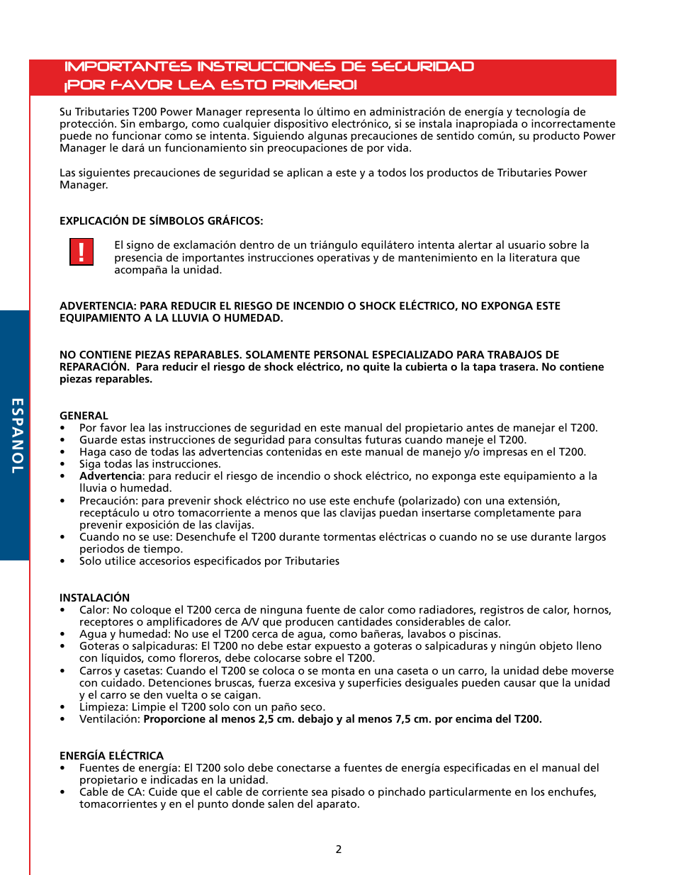 Tributaries T200 User Manual | Page 16 / 40