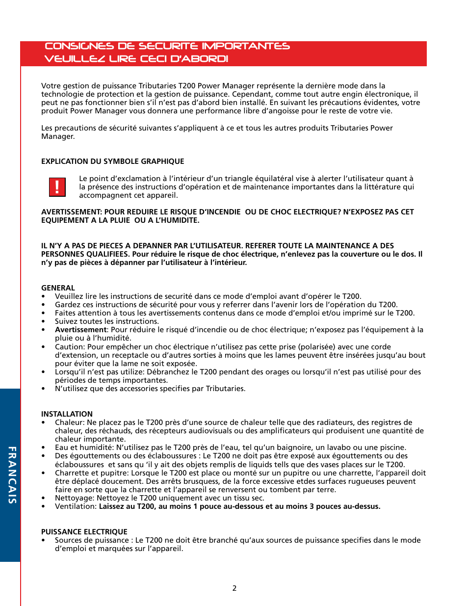 Tributaries T200 User Manual | Page 28 / 40