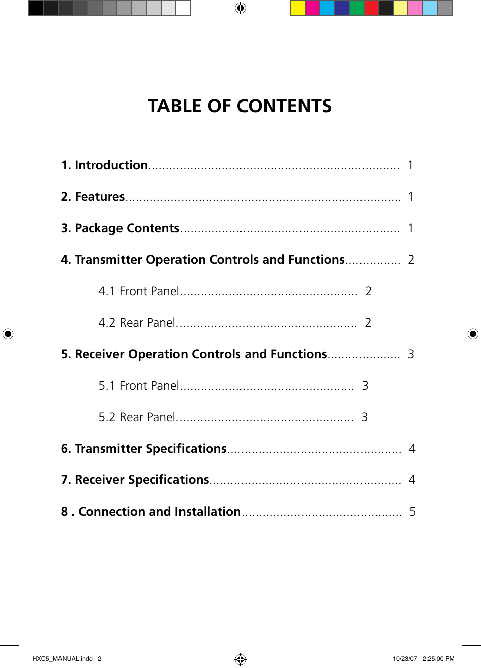 Tributaries HDMI HXC5 User Manual | Page 2 / 8